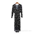 Women Casual Long V-neck Dress